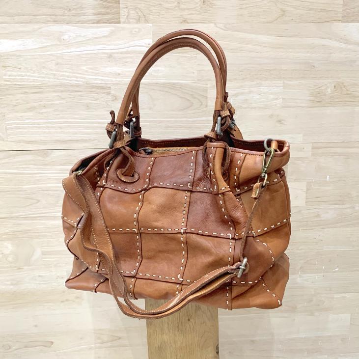 Patchwork style leather bag - Bekaloo