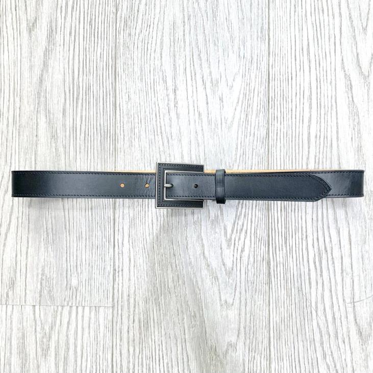 Cowskin leather belt with covered buckle - Bekaloo