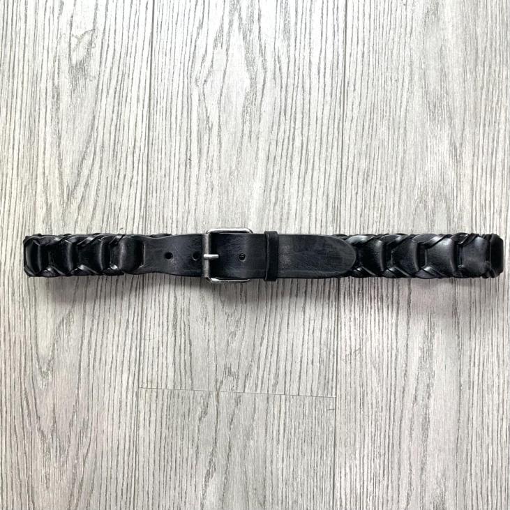 Cowskin leather braided belt - Bekaloo