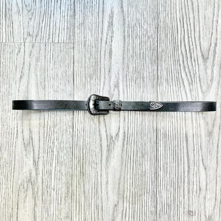 Thin leather belt western-style - Bekaloo