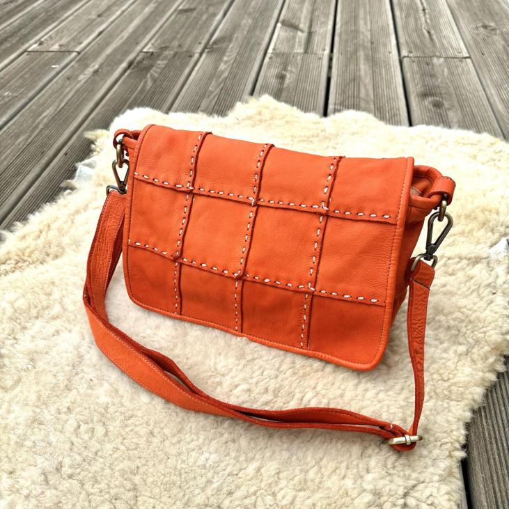 leather patchwork style flap bag - Bekaloo Paris