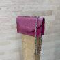 SMALL LEATHER STITCHED FLAP BAG - PAULINE Couleur : Metalic red
