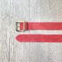 HIGH-WAIST SUEDE BELT WITH GOLD SQUARE BUCKLE - BETTY Couleur : Red
