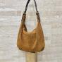 Soft suede leather hobo bag - JENNIFER Couleur : Camel