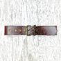 Large leather belt with eyelets - KATE Couleur : Brown
