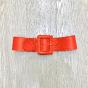 HIGH-WAIST LEATHER BELT COVERED BUCKLE - CHLOE Couleur : Coral