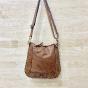 Studded leather hobo bag - SOPHIE Couleur : Camel