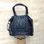 Big studded leather bag - LUCILE Couleur : Black