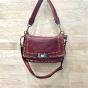 Leather studded flap bag with clasp - JAMIE Couleur : Burgundy