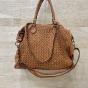Leather braided shoulder bag - LESLIE Couleur : Camel