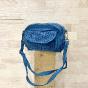 Leather bag with braided pockets - CELESTE Couleur : Blue