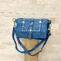 Leather studded flap bag - MARIA Couleur : Blue
