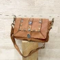 Leather studded flap bag - MARIA Couleur : Camel