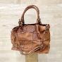 Leather patchwork style bag - LOUNA Couleur : Camel