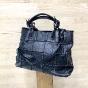 Leather patchwork style bag - LOUNA Couleur : Black