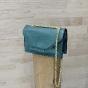 SMALL LEATHER STITCHED FLAP BAG - PAULINE Couleur : Metalic green