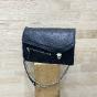 Asymmetric leather flap bag - CARLA Couleur : Black