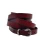 Thin leather belt with several turns - COLLINE Couleur : Burgundy