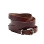 Thin leather belt with several turns - COLLINE Couleur : Camel
