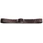 Flower patterns perforated leather belt - SANDRINE Couleur : Brown