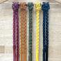 Leather thin fringed braided belt to tie - TAYLOR Couleur : Mustard