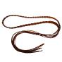 Leather thin fringed braided belt to tie - TAYLOR Couleur : Camel