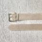 HIGH-WAIST SUEDE BELT WITH GOLD SQUARE BUCKLE - BETTY Couleur : Beige