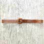 Patterned belt with leather buckle - GABRIELLE Couleur : Camel