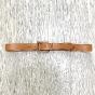 Leather belt with square covered buckle - MANON Couleur : Camel
