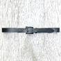 Leather belt with square covered buckle - MANON Couleur : Black