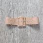 HIGH-WAIST LEATHER BELT COVERED BUCKLE - CHLOE Couleur : Nude