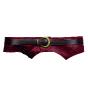 Large asymmetric leather buttons belt - LUCIE Couleur : Burgundy