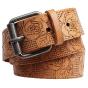 Leather belt with flower pattern - Bekaloo
