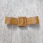 High-waist wide cow leather belt with covered buckle - Bekaloo