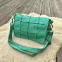 Leather patchwork flap bag - JOCELYNE Couleur : Green