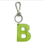 Leather keychain - Letter B Couleur : Green