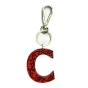 Leather keychain - Letter C Couleur : Red