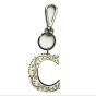 Leather keychain - Letter C Couleur : White