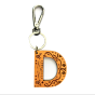 Leather keychain - Letter D Couleur : Orange
