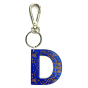 Leather keychain - Letter D Couleur : Blue