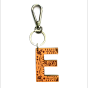 Leather keychain - Letter E Couleur : Orange