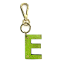 Leather keychain - Letter E Couleur : Green