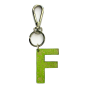 Leather keychain - Letter F Couleur : Green