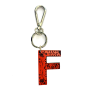 Leather keychain - Letter F Couleur : Red