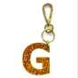 Leather keychain - Letter G Couleur : Orange