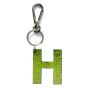 Leather keychain - Letter H Couleur : Green