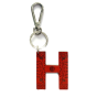 Leather keychain - Letter H Couleur : Red