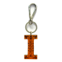 Leather keychain - Letter I Couleur : Orange