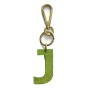 Leather keychain - Letter J Couleur : Green