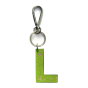 Leather keychain - Letter L Couleur : Green